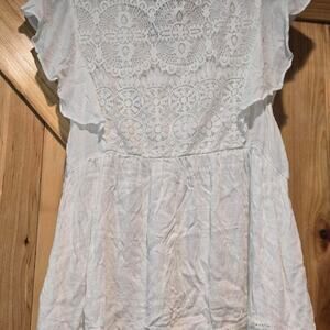 White lace blouse with short